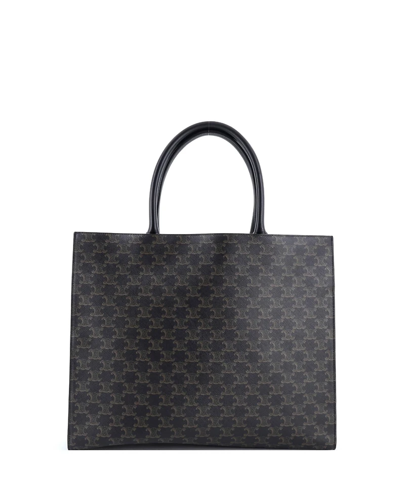 Pre-Owned Celine Horizontal Logo Cabas Tote Triomphe Coated Canvas