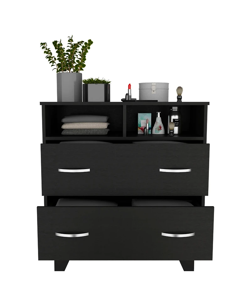 flynama Modern 4 Drawer Dresser Mdf Cabinet with Wheels for Bedroom Living Room Entryway