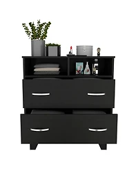flynama Modern 4 Drawer Dresser Mdf Cabinet with Wheels for Bedroom Living Room Entryway