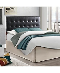 Flynama Queen Upholstered Headboard with Faux Jewel Tufting Adjustable Height 41 to 53 inch