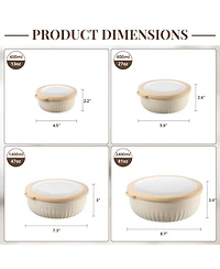 Sorbus 4-Pack Round Stackable Airtight Food Storage Bowls Containers with Lids - for Meal Prep, Leftovers, Freezer, Mixing, Salads