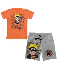Naruto Boys Shippuden Chibi T-shirts Graphic Tee And Shorts Set