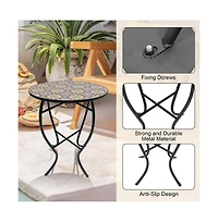 Jiallo Mosaic Art Collection Floral Accent Table