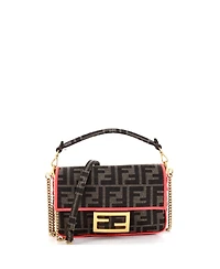Pre-Owned Fendi Mini Baguette Nm Bag Zucca Canvas