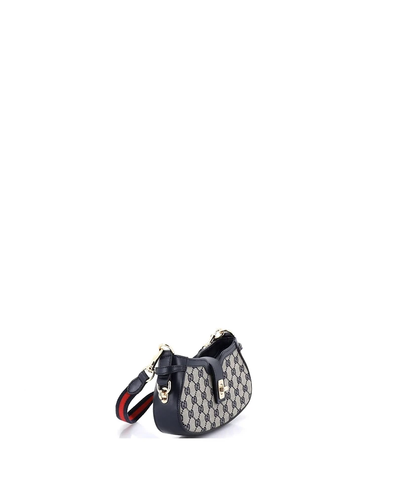 Pre-Owned Gucci Mini Moon Side Shoulder Bag Gg Canvas
