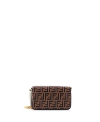 Pre-Owned Fendi F is Fendi Envelope Clutch on Chain Zucca Embossed Leather