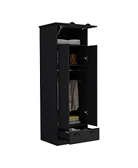 flynama Armoire with 1 Drawer 1 Hinged Drawer Handles Hanging Rod