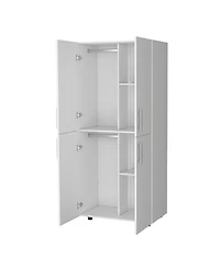 flynama 4 Door Armoire 70.8inch High with Melamine Finish Multiple Shelves and Compartments for Bedroom Storage Organizer