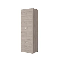 flynama Armoire One Large Cabinet Two Drawers Bedroom Storage Organizer with Hanging Rod