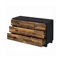 flynama Contemporary 6 Drawer Dresser with English Dovetail Construction