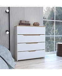 flynama Lynbrook 4 Drawer Dresser and Manufactured Wood Construction for Bedroom Storage