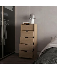 flynama Modern 4 Drawer Dresser Rustic Particleboard Cabinet Waterproof for Bedroom Entryway Bathroom
