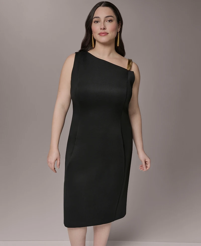 Donna Karan New York Plus One-Shoulder Midi Dress