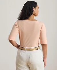 Lauren Ralph Plus Cotton Boatneck T-Shirt