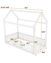flynama Wood House Bed Fence Door