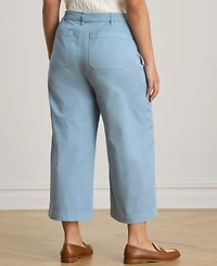 Lauren Ralph Plus Stretch Chino Wide-Leg Cropped Pant