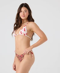 Roxy Women's Cherry Printed Reversible Mini Tiki Tri Halter Bikini Top