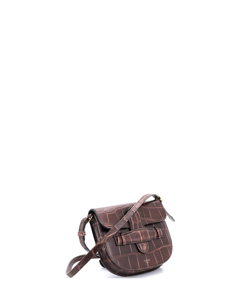 Pre-Owned Celine Mini Symmetrical Shoulder Bag Embossed Leather