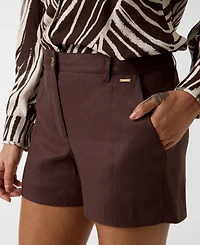 Guess Women's Isabeau Linen-Blend High-Rise Shorts