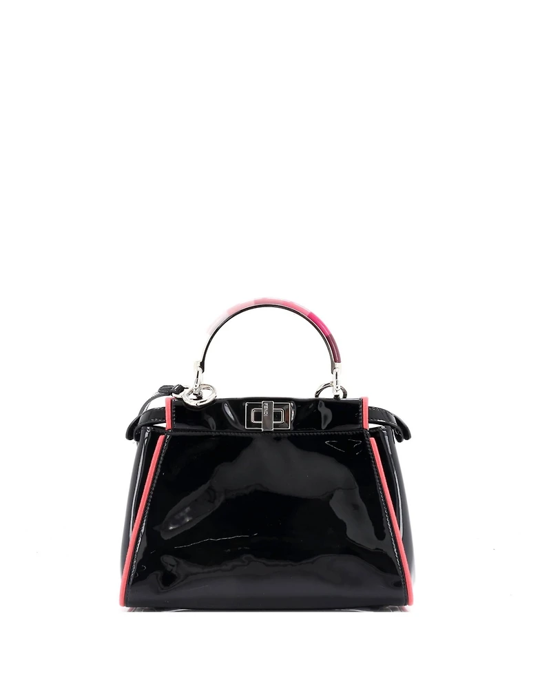 Pre-Owned Fendi Mini Resin Handle Peekaboo Bag Patent