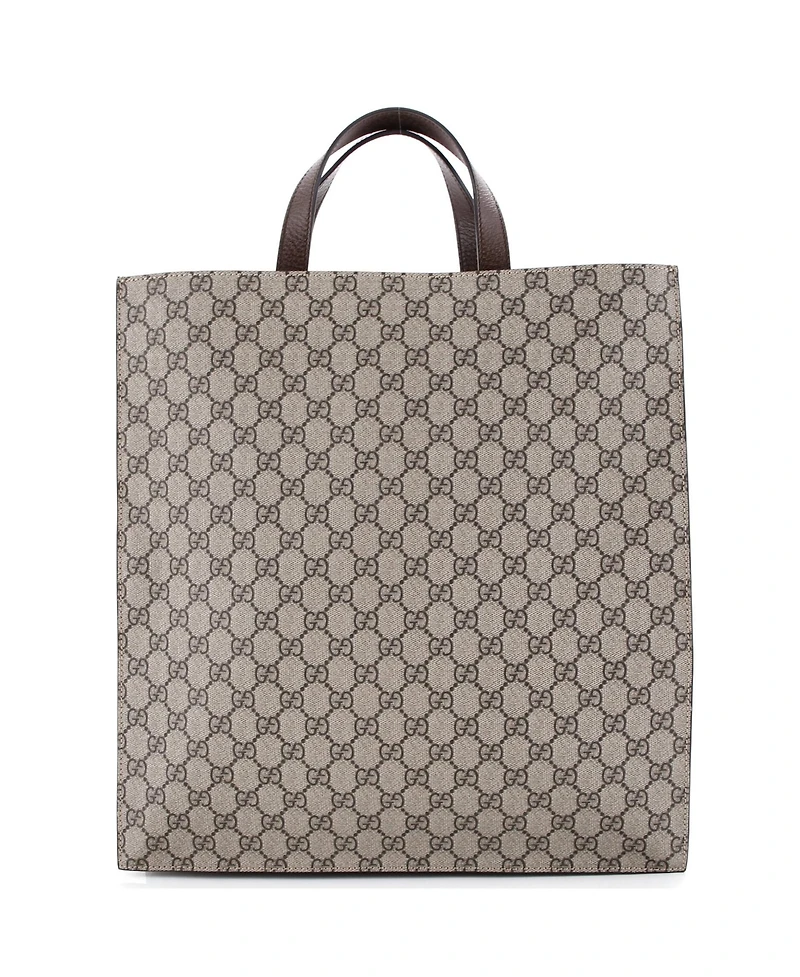 Pre-Owned Gucci North South Courrier Convertible Soft Open Tote Gg Coated Canvas with Applique