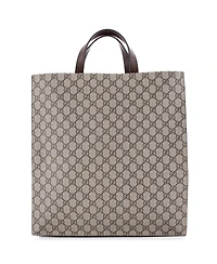 Pre-Owned Gucci North South Courrier Convertible Soft Open Tote Gg Coated Canvas with Applique