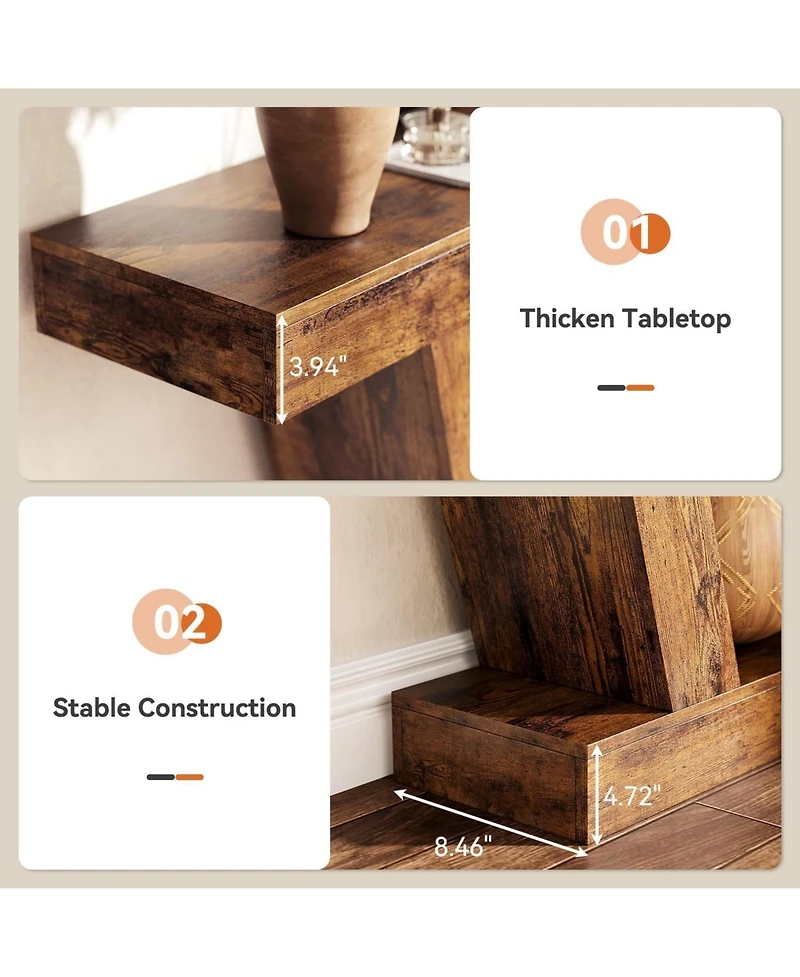 gaomon 63" Long Console Table, Wooden Sofa Narrow Entryway Table for Hallway, Behind The Couch, Accent Table for Living Room