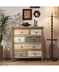 flynama Rustic 4 Drawer Dresser Sturdy Construction for Bedroom Living Room Storage