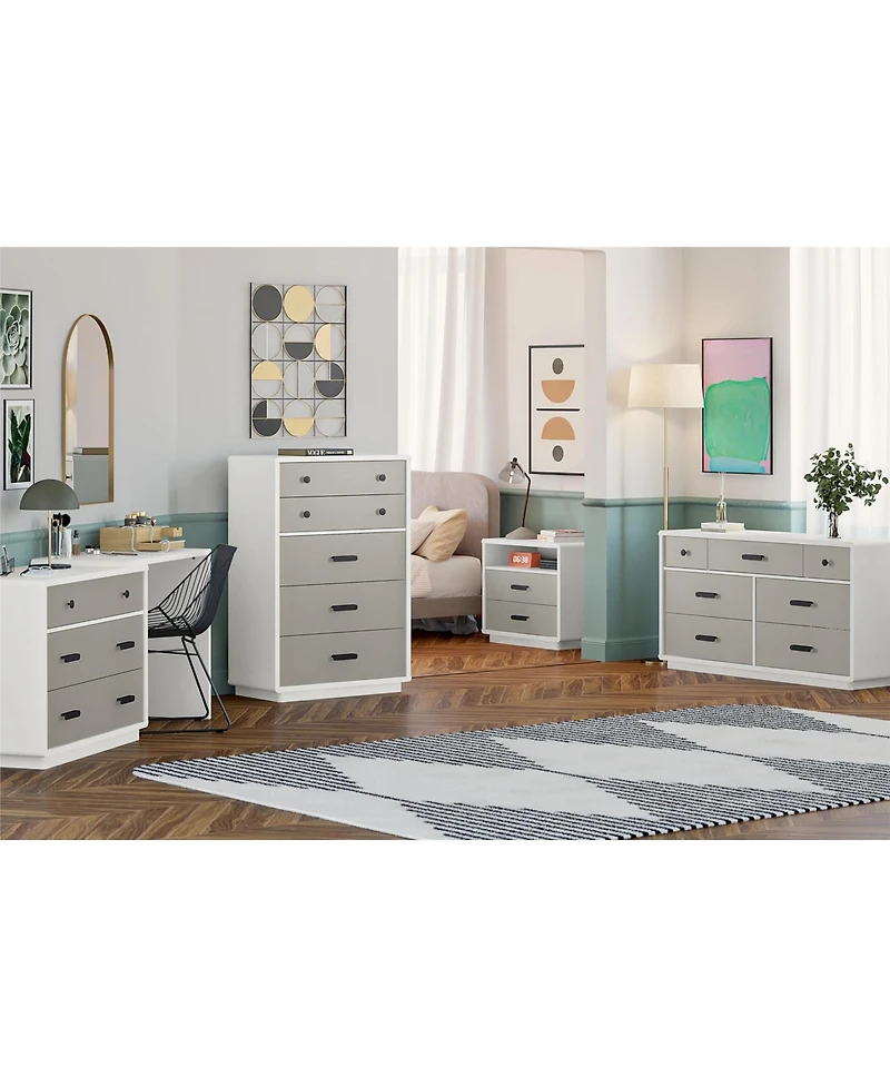 flynama 5 Drawer Dresser Multipurpose Cabinet for Kids Room Home Furniture With Spacious Drawers Easy Assembly.