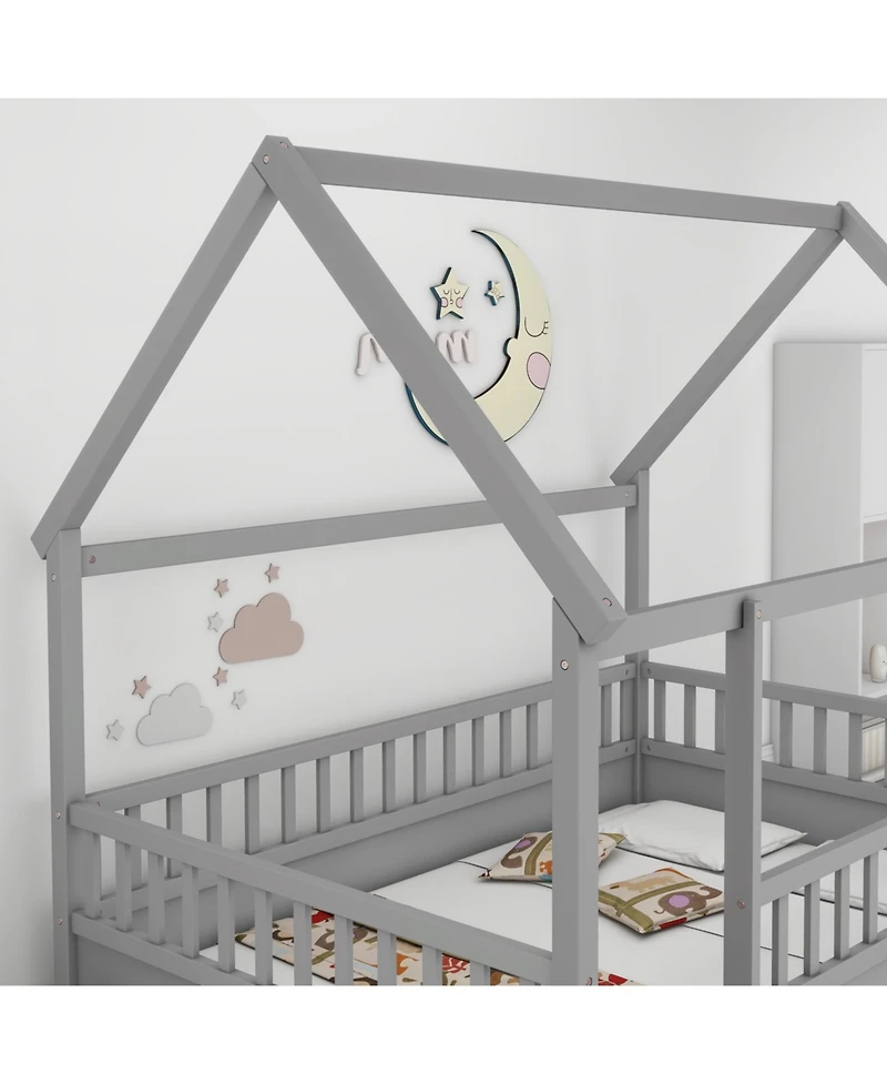 flynama Wood Floor Bed House Roof Frame Fence Guardrails Pine Wood