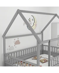 flynama Wood Floor Bed House Roof Frame Fence Guardrails Pine Wood