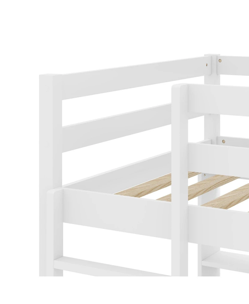 Sugift Twin Loft Bed with Led Lights Desk No Box Spring Needed