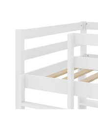 Sugift Twin Loft Bed with Led Lights Desk No Box Spring Needed