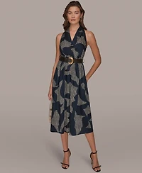Donna Karan New York Women's Halter Neck A-Line Dress