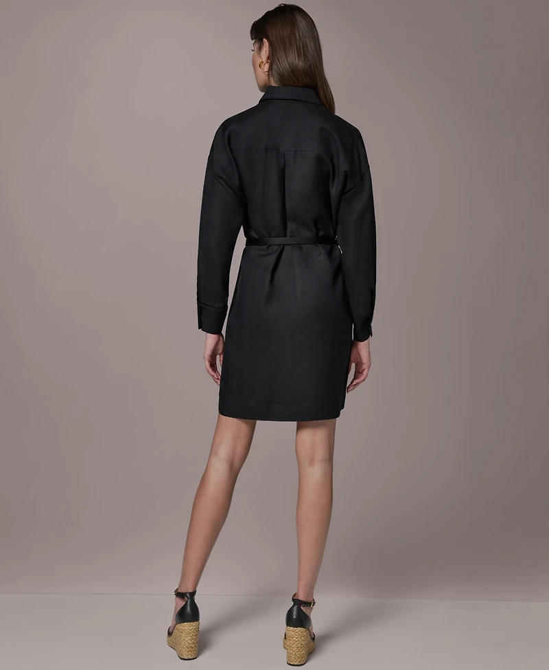 Donna Karan New York Women's Long-Sleeve Belted Dress