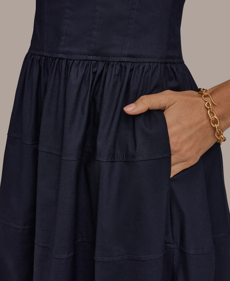 Donna Karan New York Women's V-Neck Midi Dress