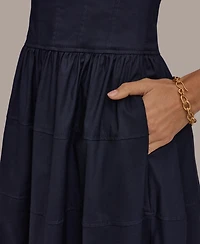 Donna Karan New York Women's V-Neck Midi Dress