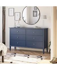 flynama 6 Drawer Modern Dresser Storage Cabinet for Closet Home Furniture with Spacious Drawers Easy Assembly Durable Buil