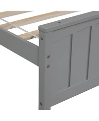 flynama Wood Platform Bed with Headboard Footboard 10 Reinforced Slats No Box Spring Needed