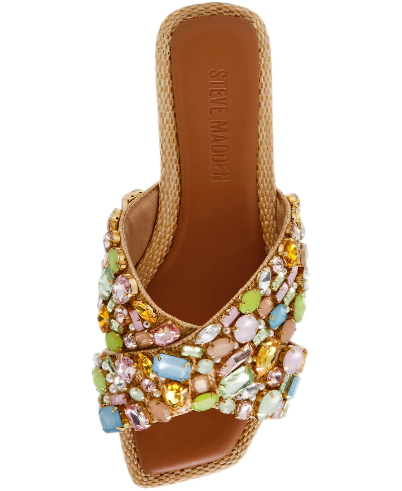Steve Madden Women's Levity Embellished Flat Slide Sandals