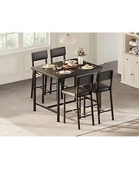 gaomon Dining Table Set for 4 W/Footrest & Backrest, Kitchen Table Set with Corner Protector, for Small