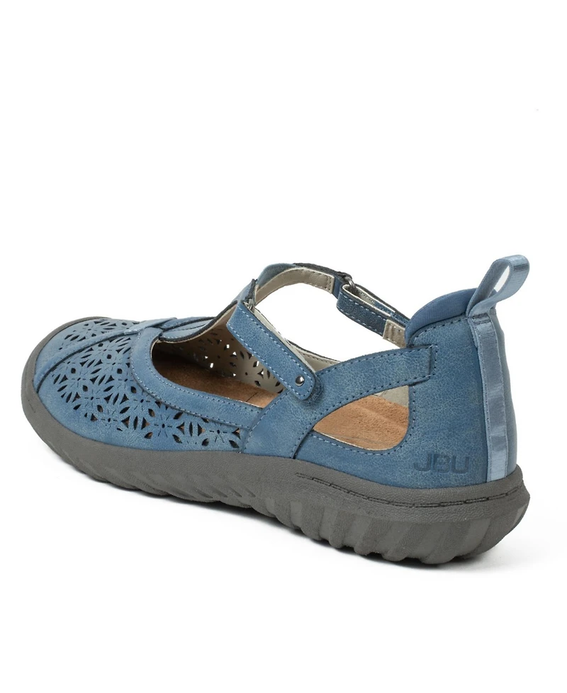 Jbu Women's Daffodil Mary Jane T-Strap Flats