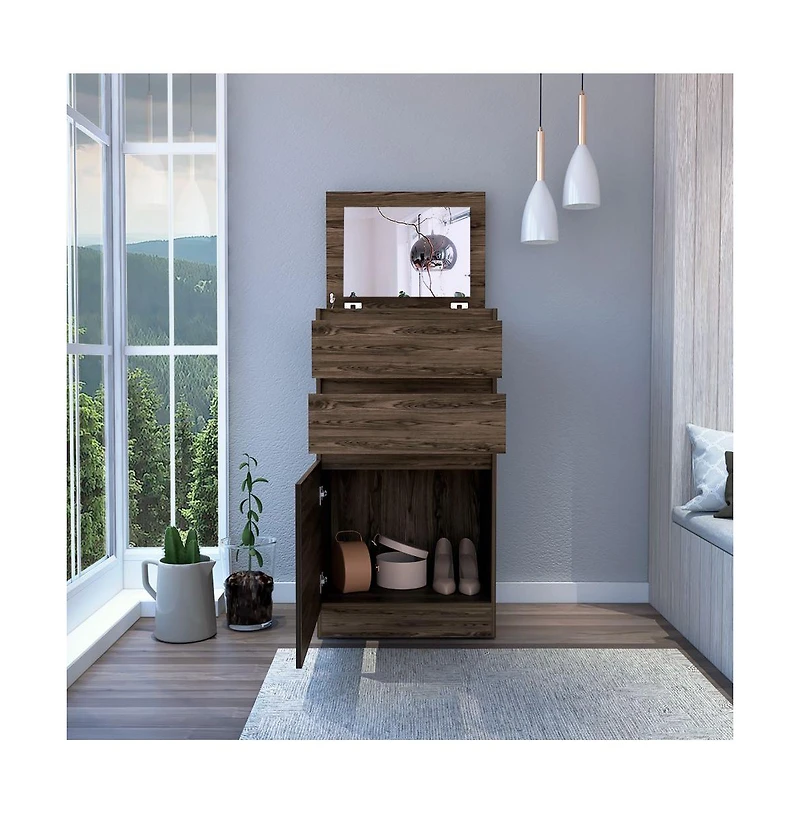 flynama Modern 5 Drawer Dresser Solid Wood Cabinet with Metal Handles for Bedroom Home Office Hallway