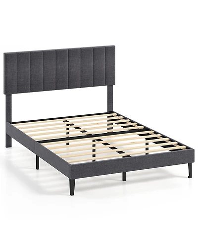 Sugift Velvet Upholstered Platform Bed frames