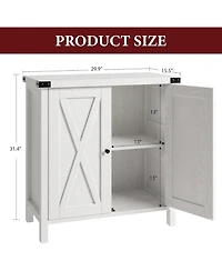 gaomon Farmhouse Sideboard Buffet Cabinet with Adjustable Shelves and Barn Doors Rustic Modern Coffee Bar and Kitchen Organizer