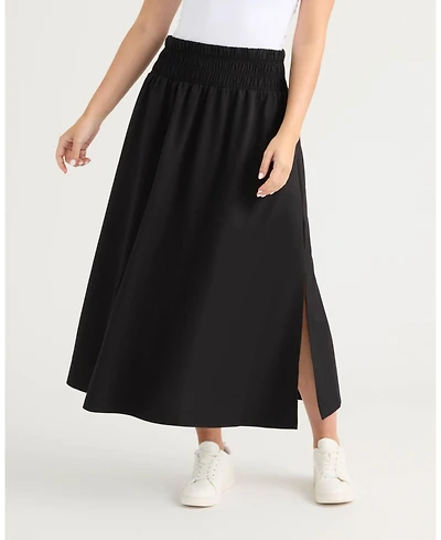 Ellen Tracy Women's Smocked Waist Flare Skirt