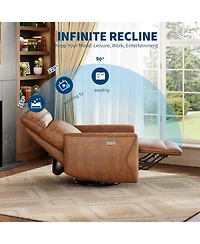 gaomon Power Recliner Chair, Swivel Rocker for Adults, Fabric Glider Recliner, Usb Ports, High Back, Single Sofa