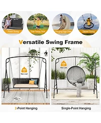 Mecale Outdoor Metal Swing Frame Stand with Extra Side Bars