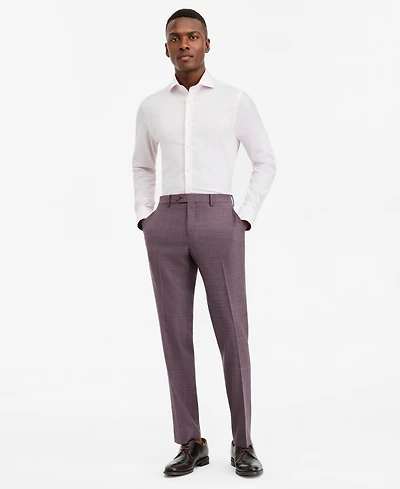 Ted by Baker Men's Modern-Fit Purple Solid Suit Separate Pants