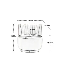 Rainsken Velvet Swivel Barrel Chair